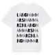White t-shirt med Langhammarshammaren ordlek t-shirt