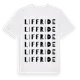 White t-shirt med Liffride ordlek t-shirt