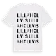 White t-shirt med Lilla Hellvis ordlek t-shirt