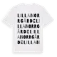 White t-shirt med Lilla Norrgårde ordlek t-shirt