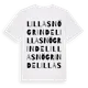 White t-shirt med Lilla Snögrinde ordlek t-shirt