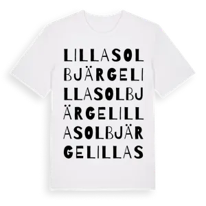 Lilla Solbjärge ordlek t-shirt – ekologisk bomull t-shirt från Pinshirt