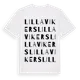 White t-shirt med Lilla Vikers ordlek t-shirt