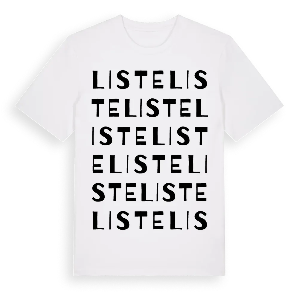Liste ordlek t-shirt i miljö