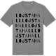 Mid Heather Gray t-shirt med Lojsta Hall ordlek t-shirt
