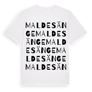 Maldesänge ordlek t-shirt – ekologisk bomull t-shirt från Pinshirt