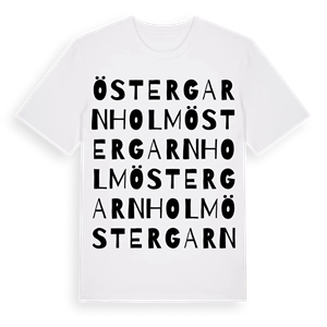 Östergarnholm ordlek t-shirt – ekologisk bomull t-shirt från Pinshirt
