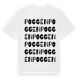 White t-shirt med Poggen ordlek t-shirt