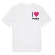 White t-shirt med Jag älskar Puser t-shirt litet tryck