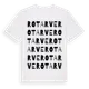 White t-shirt med Rotarve ordlek t-shirt