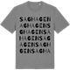 Mid Heather Gray t-shirt med Saghagen ordlek t-shirt