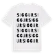 White t-shirt med Siggur ordlek t-shirt