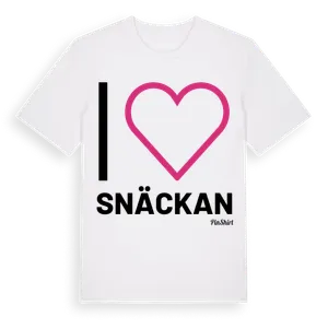 Jag älskar Snäckan t-shirt stort tryck – ekologisk bomull t-shirt från Pinshirt
