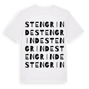 Stengrinde ordlek t-shirt – ekologisk bomull t-shirt från Pinshirt