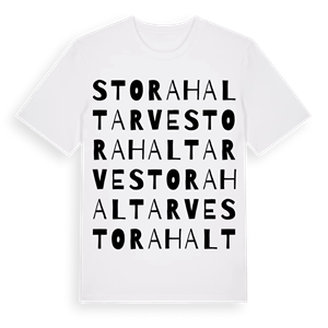 Stora Haltarve ordlek t-shirt – ekologisk bomull t-shirt från Pinshirt