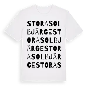 Stora Solbjärge ordlek t-shirt – ekologisk bomull t-shirt från Pinshirt