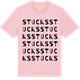 Pink Cotton t-shirt med Stucks ordlek t-shirt