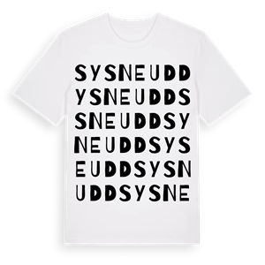 Sysneudd ordlek t-shirt – ekologisk bomull t-shirt från Pinshirt