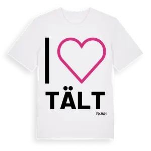 Jag älskar Tält t-shirt stort tryck – ekologisk bomull t-shirt från Pinshirt