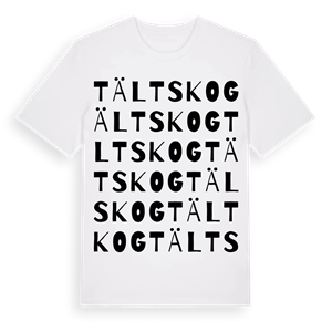 Tältskog ordlek t-shirt – ekologisk bomull t-shirt från Pinshirt