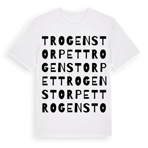 Trogenstorpet ordlek t-shirt – ekologisk bomull t-shirt från Pinshirt