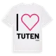 White t-shirt med Jag älskar Tuten t-shirt stort tryck