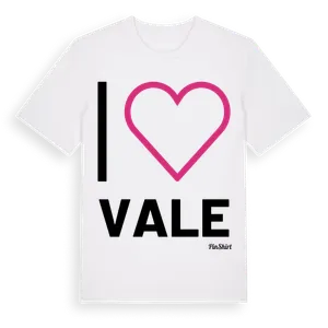 Jag älskar Vale t-shirt stort tryck – ekologisk bomull t-shirt från Pinshirt