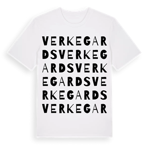 Verkegards ordlek t-shirt – ekologisk bomull t-shirt från Pinshirt