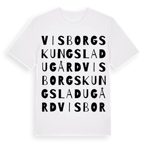 Visborgs kungsladugård ordlek t-shirt – ekologisk bomull t-shirt från Pinshirt