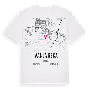 Ivanja Reka karta t-shirt – ekologisk bomull t-shirt från Pinshirt