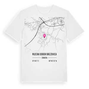 Mjesni odbor Brezovica karta t-shirt – ekologisk bomull t-shirt från Pinshirt