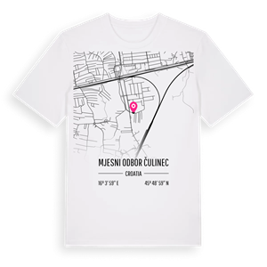 Mjesni odbor Čulinec karta t-shirt – ekologisk bomull t-shirt från Pinshirt