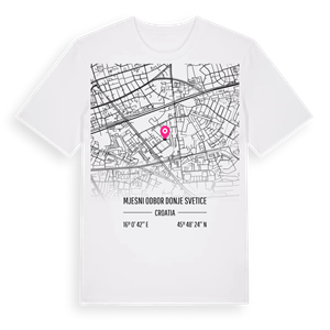Mjesni odbor Donje Svetice karta t-shirt – ekologisk bomull t-shirt från Pinshirt