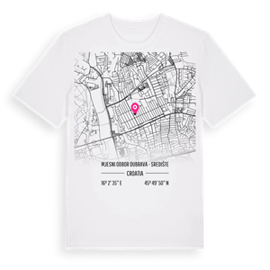 Mjesni odbor Dubrava - središte karta t-shirt – ekologisk bomull t-shirt från Pinshirt