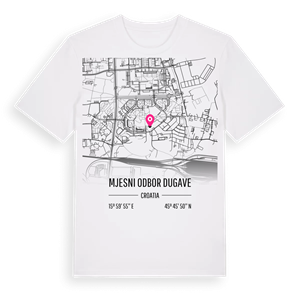 Mjesni odbor Dugave karta t-shirt – ekologisk bomull t-shirt från Pinshirt
