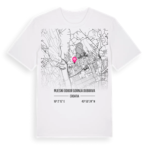 Mjesni odbor Gornja Dubrava karta t-shirt – ekologisk bomull t-shirt från Pinshirt