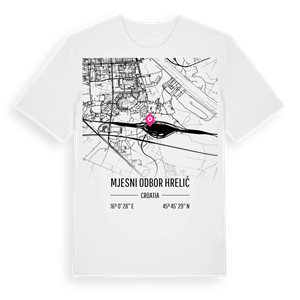 Mjesni odbor Hrelić karta t-shirt – ekologisk bomull t-shirt från Pinshirt
