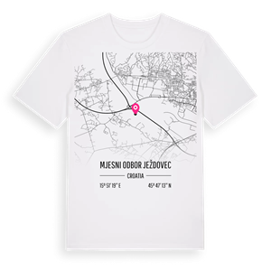 Mjesni odbor Ježdovec karta t-shirt – ekologisk bomull t-shirt från Pinshirt