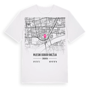Mjesni odbor Knežija karta t-shirt – ekologisk bomull t-shirt från Pinshirt