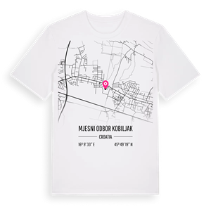 Mjesni odbor Kobiljak karta t-shirt – ekologisk bomull t-shirt från Pinshirt