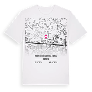 Mjesni odbor Kustošija - centar karta t-shirt – ekologisk bomull t-shirt från Pinshirt
