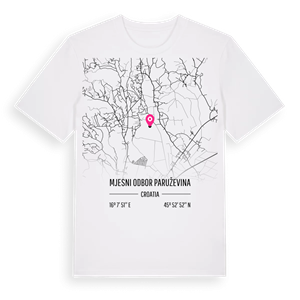 Mjesni odbor Paruževina karta t-shirt – ekologisk bomull t-shirt från Pinshirt