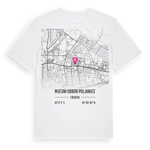 Mjesni odbor Poljanice karta t-shirt – ekologisk bomull t-shirt från Pinshirt