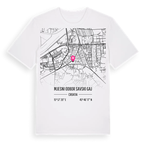 Mjesni odbor Savski gaj karta t-shirt – ekologisk bomull t-shirt från Pinshirt