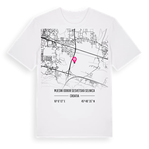Mjesni odbor Sesvetska Selnica karta t-shirt – ekologisk bomull t-shirt från Pinshirt