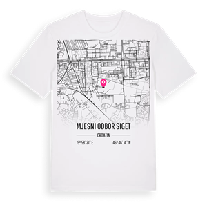 Mjesni odbor Siget karta t-shirt – ekologisk bomull t-shirt från Pinshirt