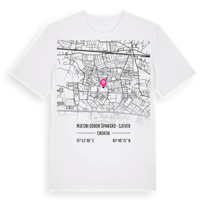 Mjesni odbor Špansko - sjever karta t-shirt – ekologisk bomull t-shirt från Pinshirt