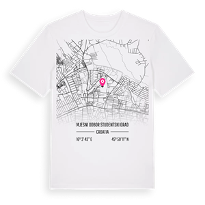 Mjesni odbor Studentski grad karta t-shirt – ekologisk bomull t-shirt från Pinshirt