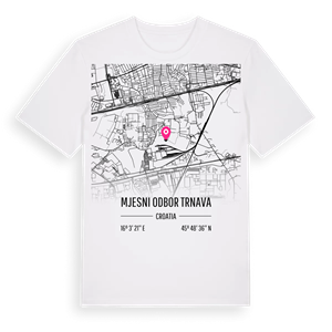 Mjesni odbor Trnava karta t-shirt – ekologisk bomull t-shirt från Pinshirt