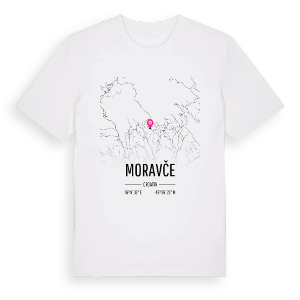 Moravče karta t-shirt – ekologisk bomull t-shirt från Pinshirt